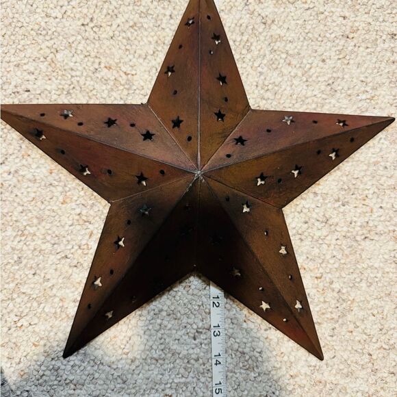 Rustic Brown Metal Star Decor Accents - Picture 4 of 4